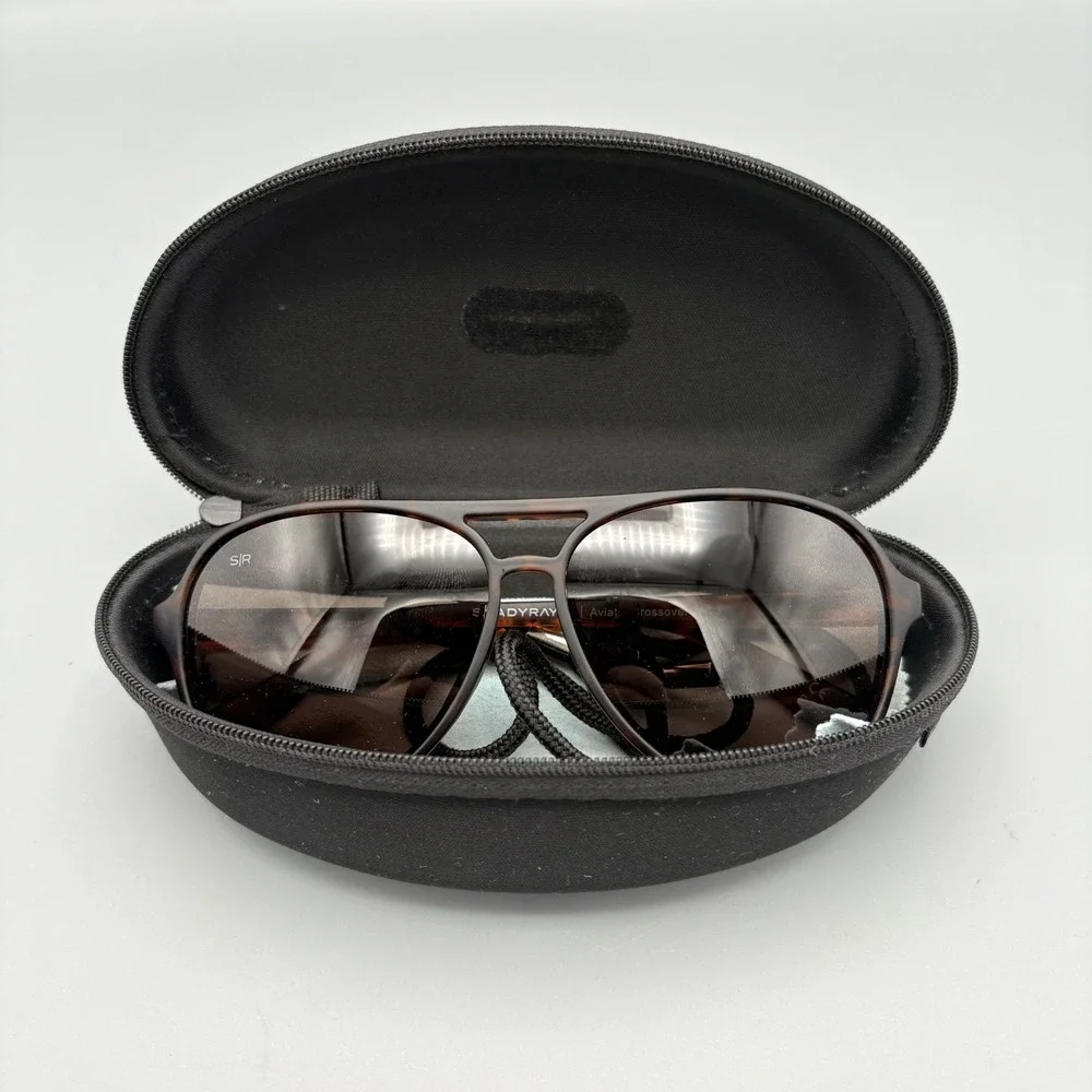 Shady Rays‎ Sunglasses Aviator Crossover AC-3 Brown Tortoise Polarized w/Case